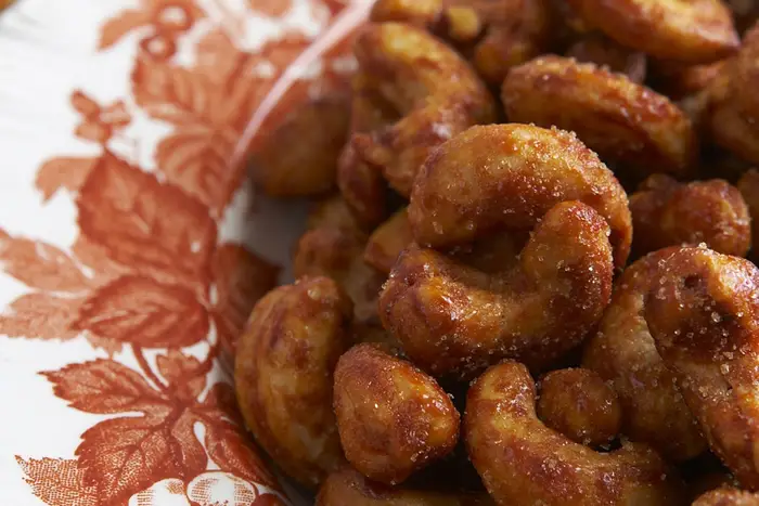 Sriracha Roasted Cashews. Sweet, salty, and spicy is the Holy Trinity.